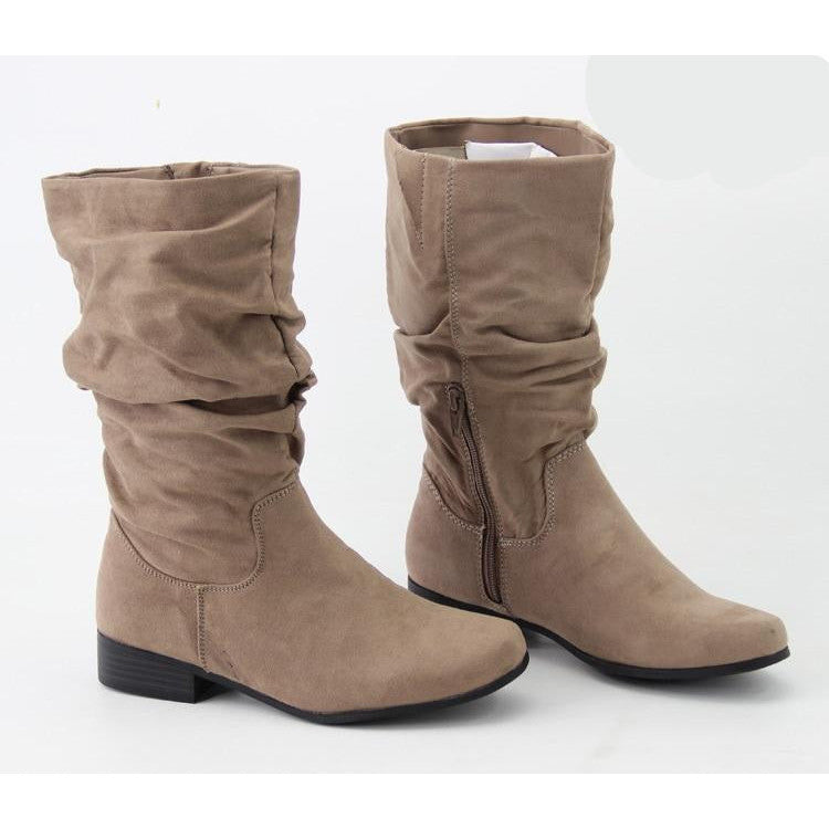 Women's Pointed Toe Equestrian Riding Boots in Brown and Navy